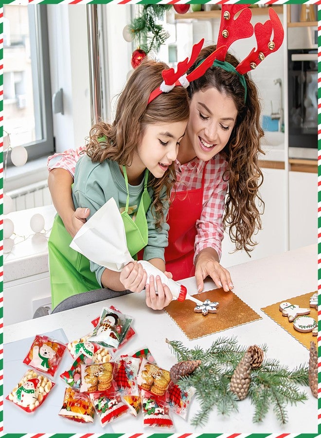 FEBSNOW 450 PCS Christmas Self-adhesive Candy Cellophane Bags Treat Cookie Bags for Christmas Holiday Party Favor Gift Decoration Supplies (9 Patterns) - Image 5